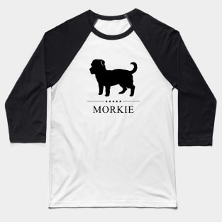 Morkie Black Silhouette Baseball T-Shirt